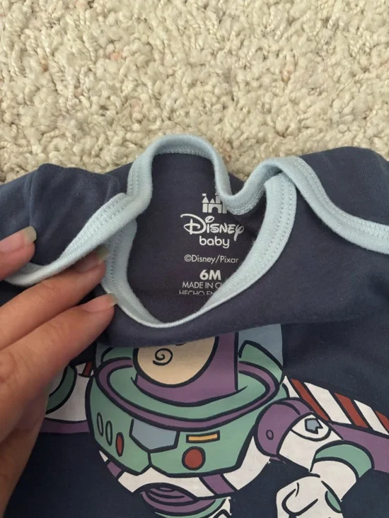Disney Baby Boys Navy & Gray Buzz Lightyear Long Sleeve Bodysuits - Picture 2 of 3